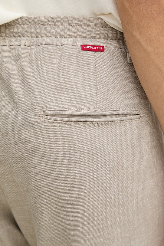 Joop! spodnie męskie z domieszką lnu 30102837 beżowy