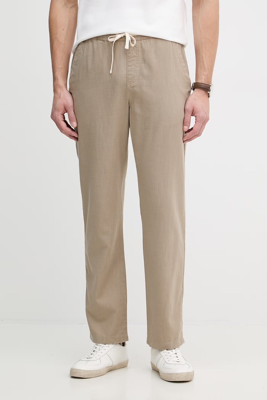 Joop! spodnie regular męskie z lyocellu beżowy 30102878