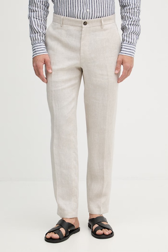 Joop! штани chinos чоловічі лляні бежевий 30102982