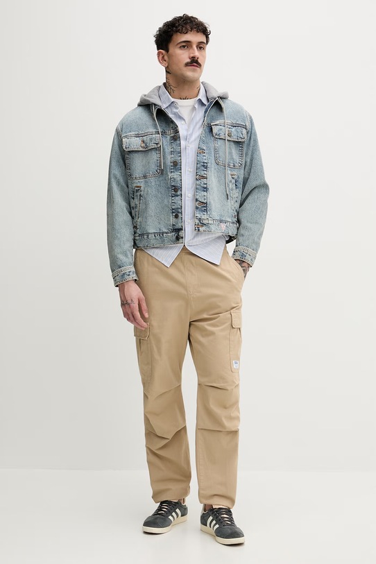 Hugo Blue spodnie bawełniane Gadic262D 50559930 beżowy SS26