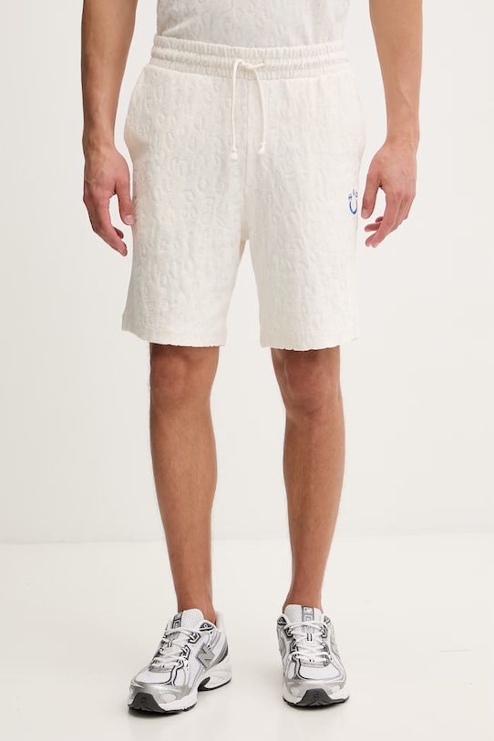 HUGO Blue szorty dresowe męskie bawełniane Nagushort beżowy 50557799