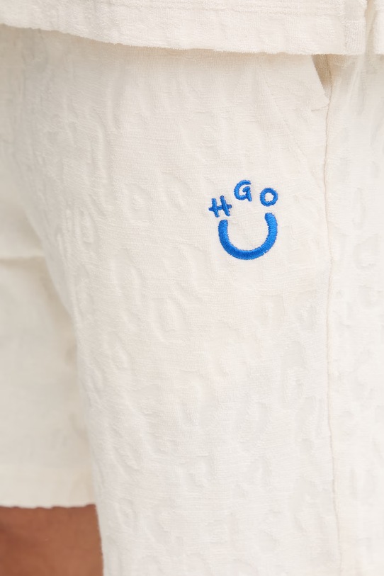 HUGO Blue szorty dresowe męskie bawełniane Nagushort beżowy 50557799