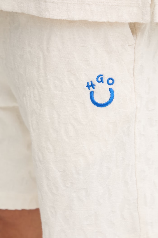 HUGO Blue szorty dresowe męskie bawełniane Nagushort beżowy 50557799