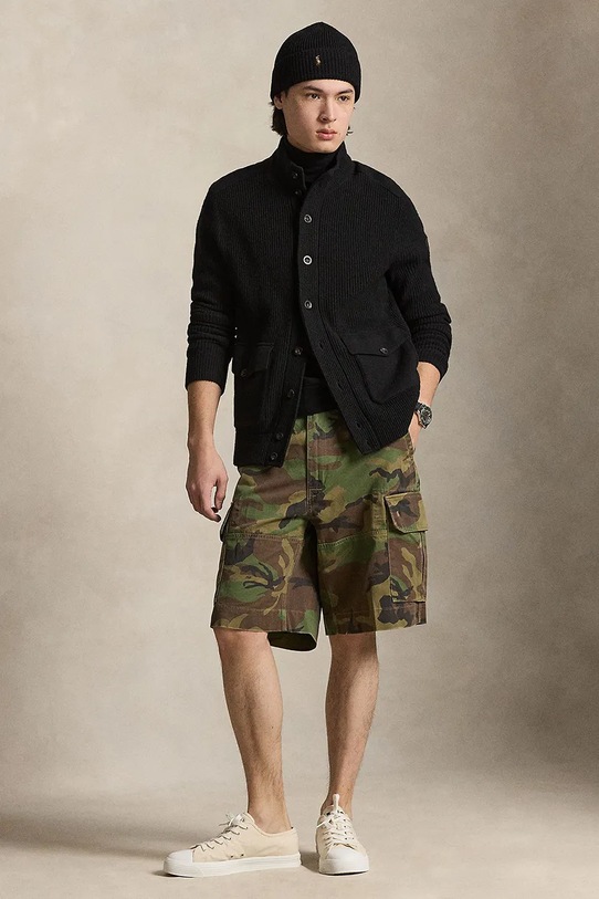 Odzież Polo Ralph Lauren szorty bawełniane RUGGED TWILL-GELLAR 710966288001 zielony