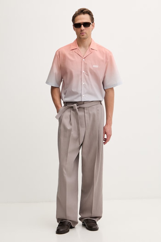 HUGO hlače moške z lyocellom Fedix244F1X 50559114 bež SS26