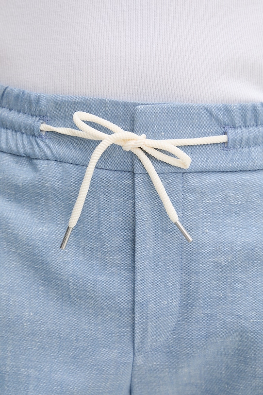 HUGO nohavice slim fit pánske s prímesou ľanu Getlin251F3 modrá 50559695