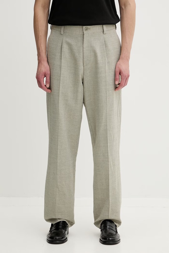 HUGO nohavice pánske s ľanom Flips251X zelená 50559852