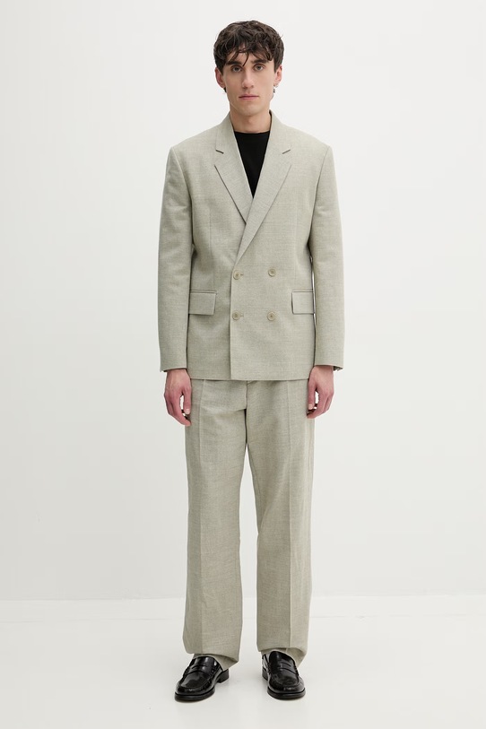 HUGO nohavice pánske s ľanom Flips251X 50559852 zelená SS26