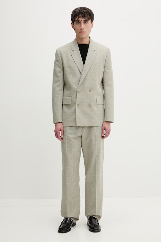 HUGO kalhoty pánské se lnem Flips251X 50559852 zelená SS26