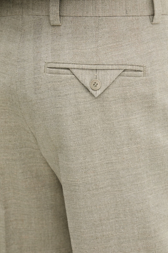 HUGO nohavice pánske s ľanom Flips251X zelená 50559852