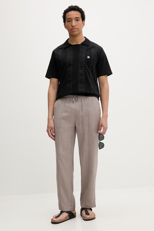 HUGO pantaloni straight pentru bărbați, cu in Cino262FW 50562791 bej SS26