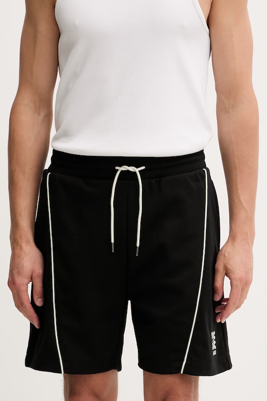 HUGO σορτς επίσημα ανδρικά με βαμβάκι Darynto μαύρο 50556603