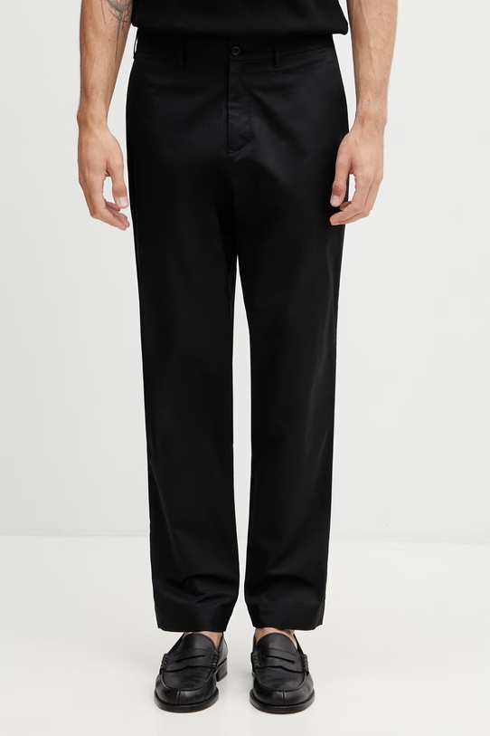 Fred Perry pantaloni in cotone da uomo nero T2301