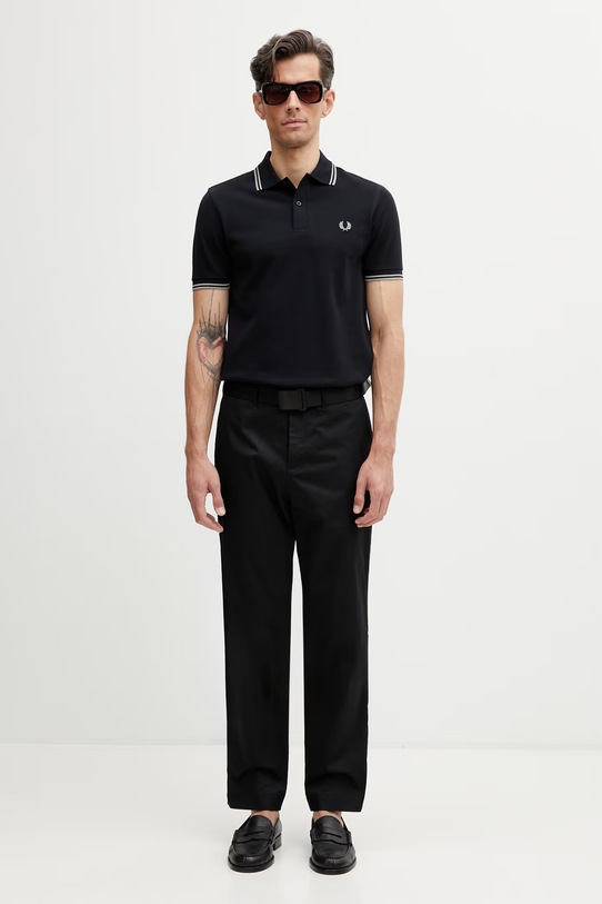 Fred Perry pantaloni in cotone da uomo T2301 nero