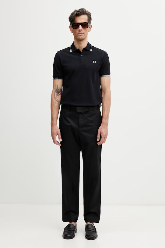 Fred Perry pantaloni in cotone da uomo T2301 nero