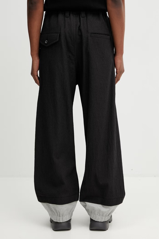 Odzież Maison MIHARA YASUHIRO spodnie wełniane męskie J16PT132 czarny