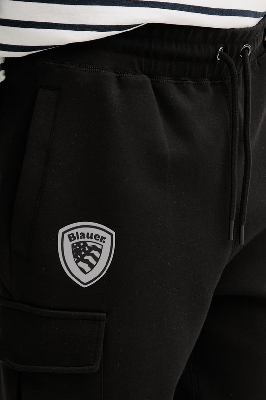 Blauer spodnie dresowe męskie z bawełną OLNEYS czarny BLUP04036