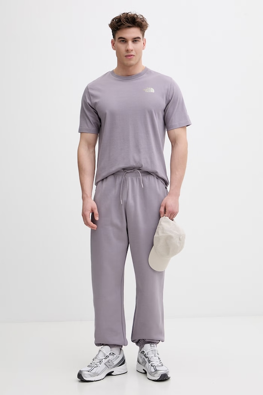 The North Face spodnie dresowe męskie z bawełną Essential Relaxed NF0A8C1FG7O1 fioletowy SS26