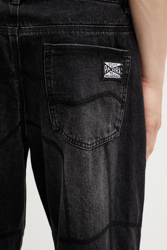 By Parra Moto Stitcher jeansy relaxed fit męskie czarny 55180