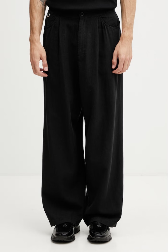 Undercover PANTS брюки с добавлением льна для мужчин чёрный UP1F4502