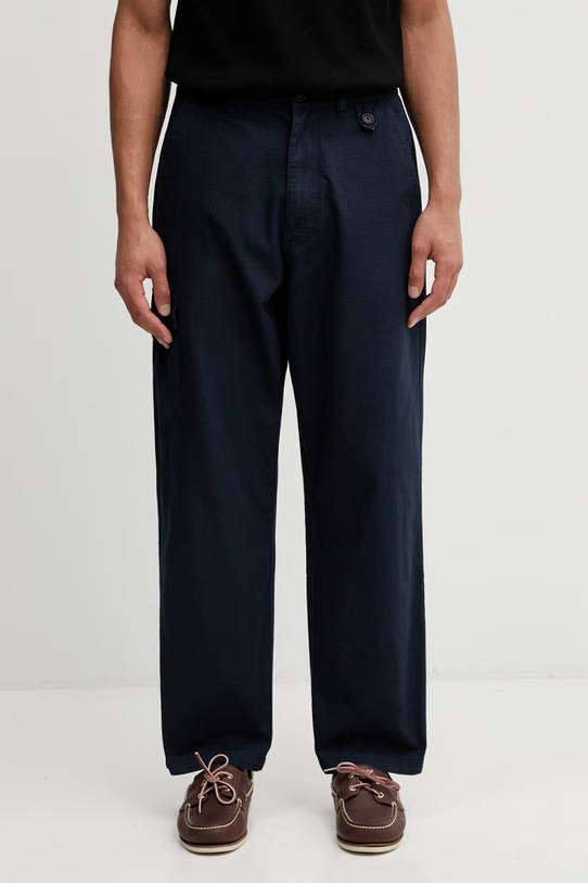 Barbour MTR0796NY91 spodnie bawełniane męskie granatowy MTR0796NY91