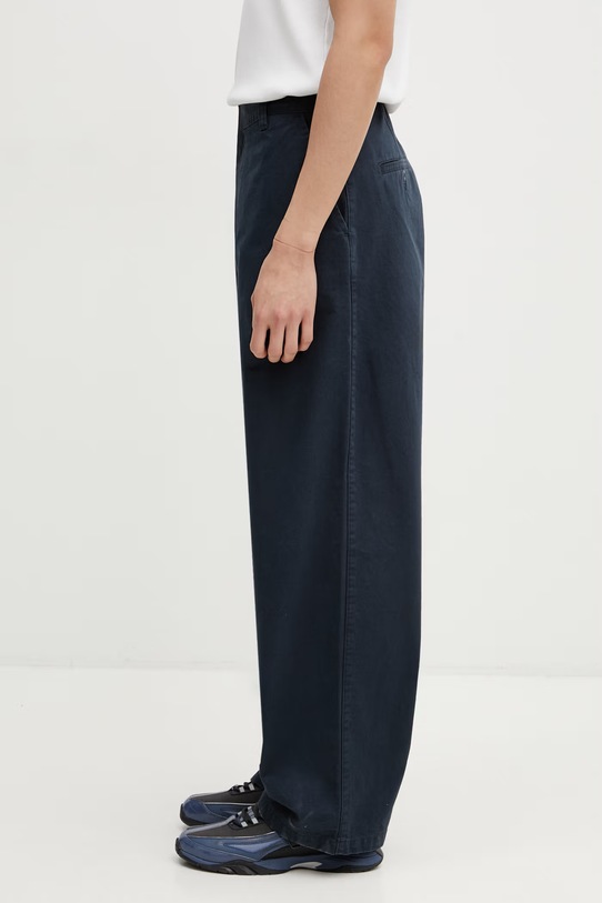 Carhartt WIP Brady Pant spodnie regular bawełniane męskie I035655.3IW06 granatowy SS26