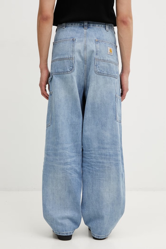 Odzież Carhartt WIP OG Double Knee Pant jeansy relaxed fit męskie I036733.01UR niebieski