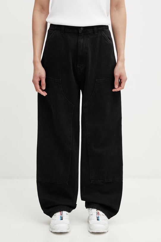 Carhartt WIP OG Double Knee Pant spodnie boyfriend bawełniane męskie czarny I036733.8906