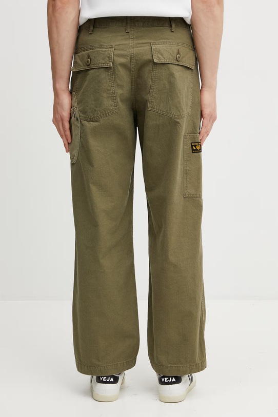 Odzież Human Made MENS WOVEN PANTS spodnie bawełniane męskie HM31PT015 zielony