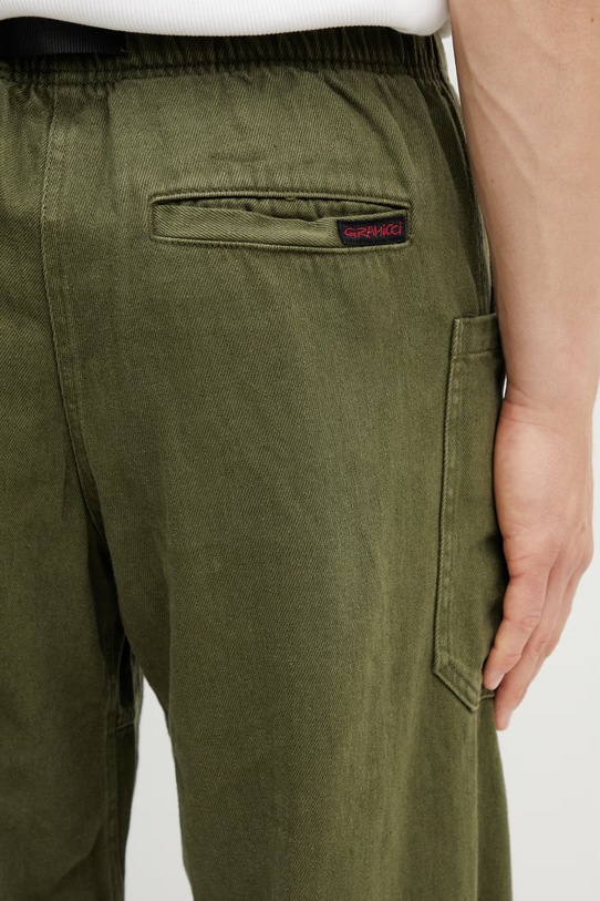 Gramicci HEMP RELAXED PANT spodnie boyfriend z bawełny męskie zielony G6SM.P005.