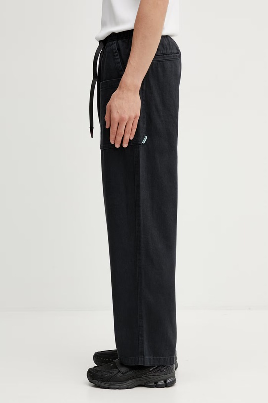 Gramicci HEMP RELAXED PANT spodnie boyfriend z bawełną męskie G6SM.P005. czarny SS26