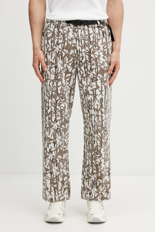 Gramicci TAOS CANVAS PANT pantaloni wide leg in cotone da uomo marrone G6SM.P008.