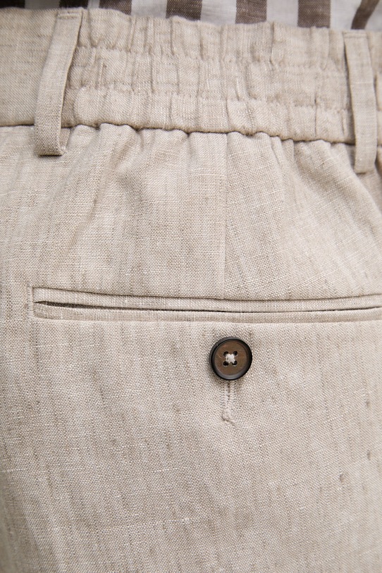 Michael Kors spodnie męskie lniane beżowy MK0SP01211