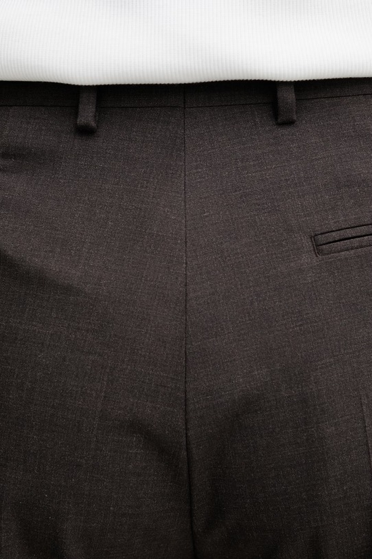 MM6 Maison Margiela spodnie męskie z dodatkiem wełny brązowy SH2KA0062.M35733