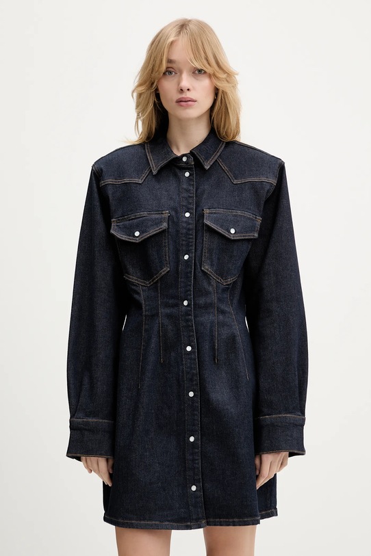 Gestuz sukienka jeansowa casual granatowy 10910869