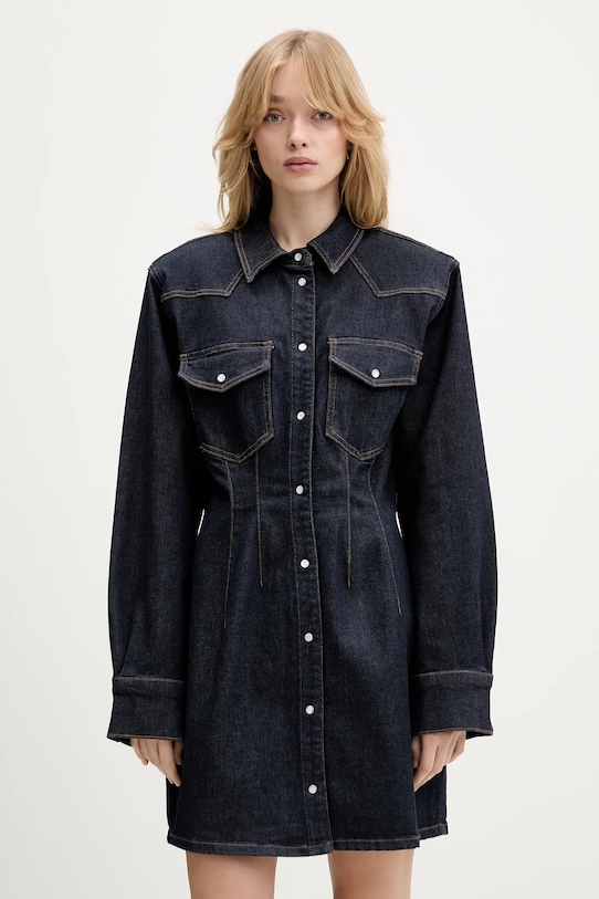 Gestuz sukienka jeansowa casual granatowy 10910869