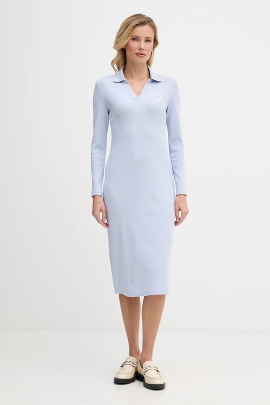 Calvin Klein Jeans sukienka z elastanem niebieski LV047E202G