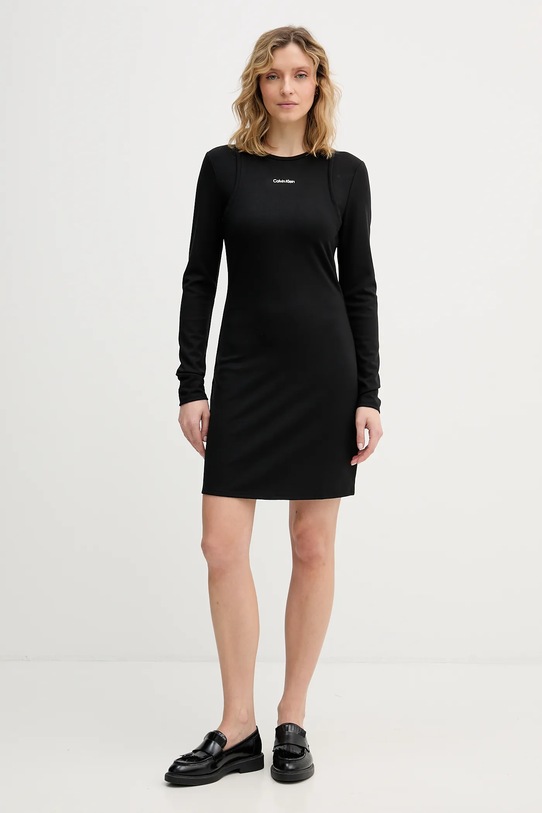 Calvin Klein Jeans sukienka LV047E219G czarny SS26