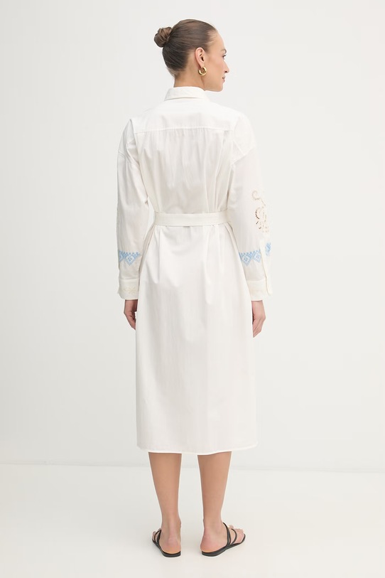 Odzież Weekend Max Mara sukienka koszulowa bawełniana GRU 2615221022600 beżowy