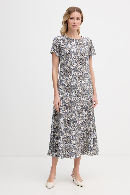 Weekend Max Mara sukienka jedwabna CRESPO 2615221042600 niebieski SS26