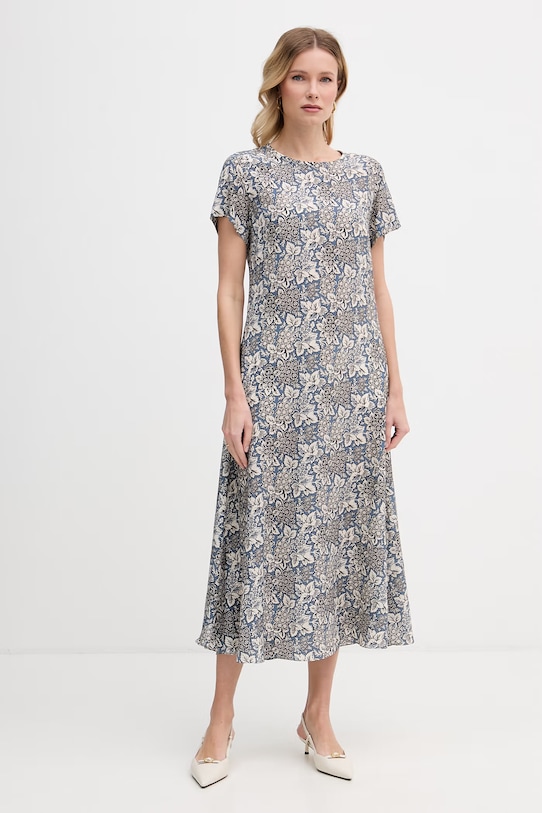 Weekend Max Mara sukienka jedwabna CRESPO 2615221042600 niebieski SS26