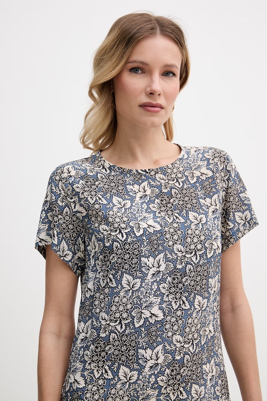 Weekend Max Mara sukienka jedwabna CRESPO 2615221042600 niebieski