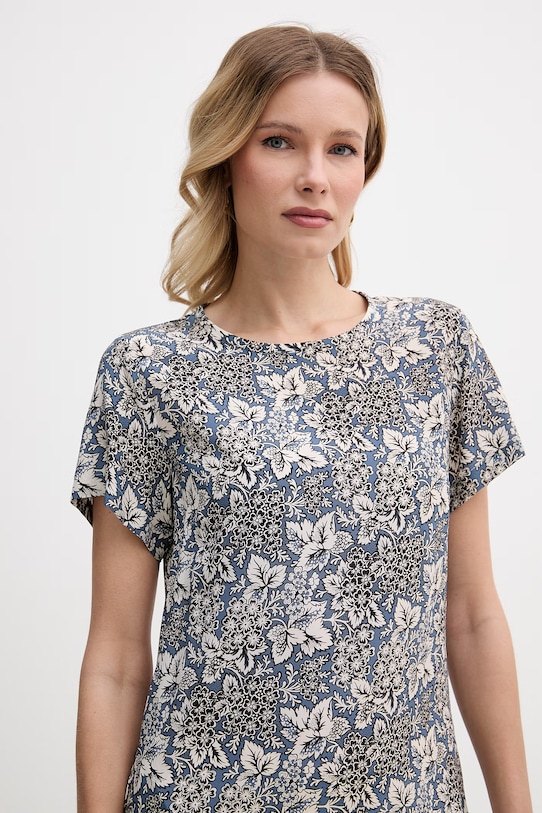 Weekend Max Mara sukienka jedwabna CRESPO 2615221042600 niebieski