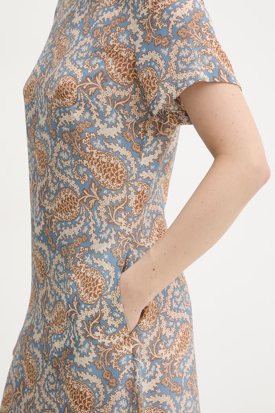 Weekend Max Mara sukienka jedwabna CRESPO 2615221042600 niebieski