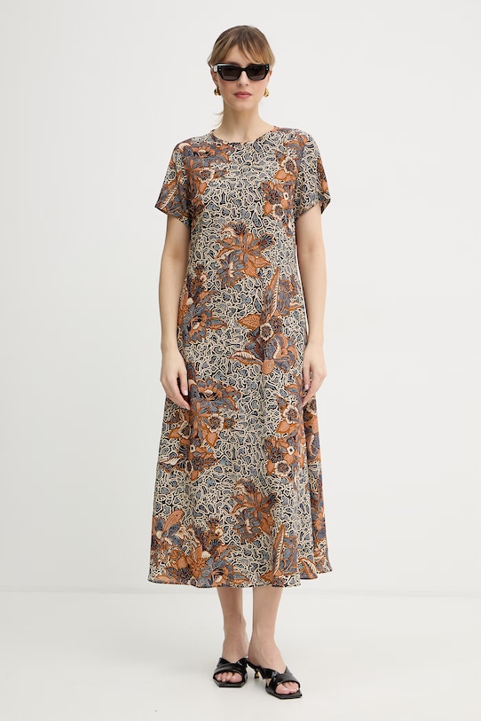 Weekend Max Mara sukienka jedwabna CRESPO 2615221042600 granatowy SS26