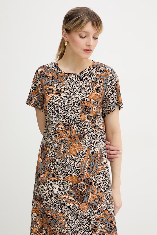 Weekend Max Mara sukienka jedwabna CRESPO granatowy 2615221042600