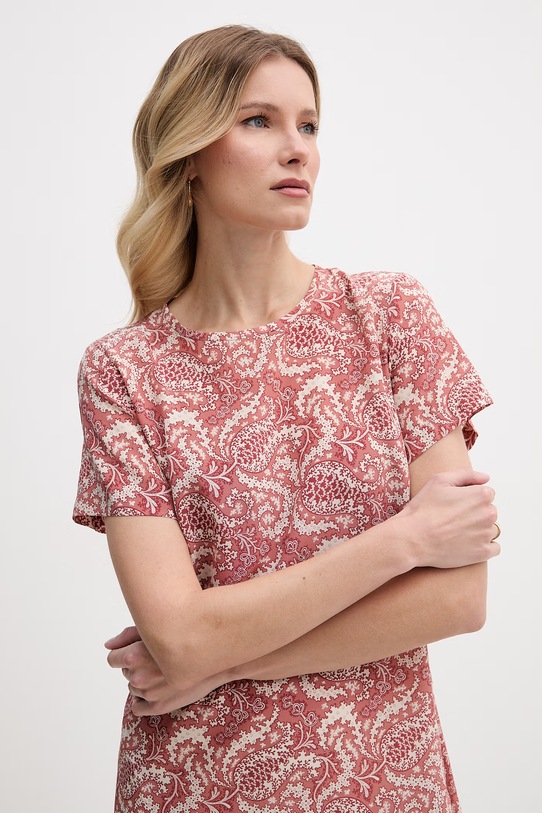 Weekend Max Mara sukienka jedwabna CRESPO czerwony 2615221042600