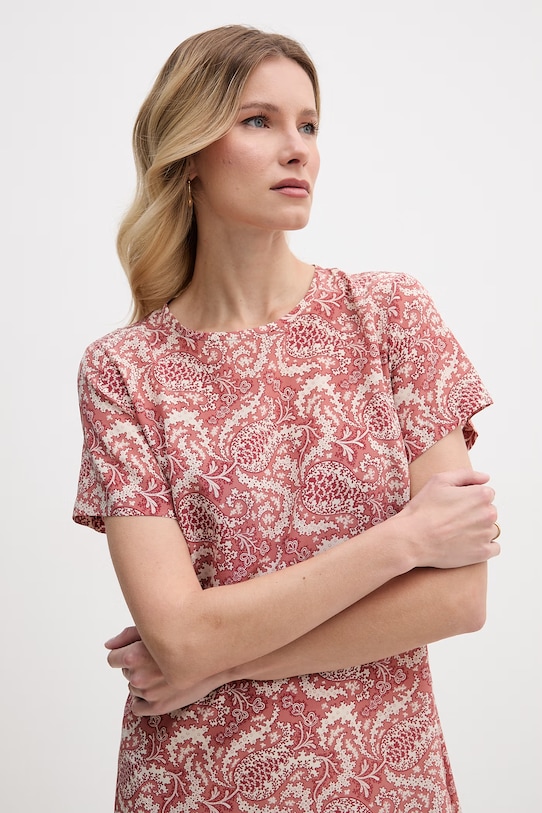 Weekend Max Mara sukienka jedwabna CRESPO czerwony 2615221042600