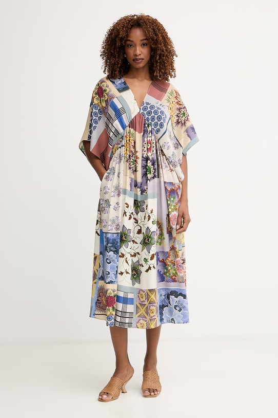 Weekend Max Mara letní šaty hedvábné NOME béžová 2615221072600