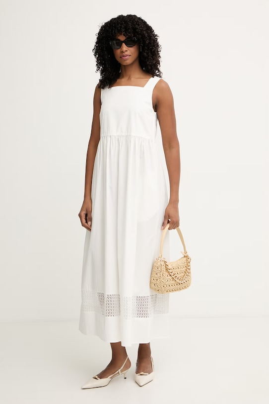 Weekend Max Mara sukienka bawełniana GOLA 2615221082600 beżowy SS26